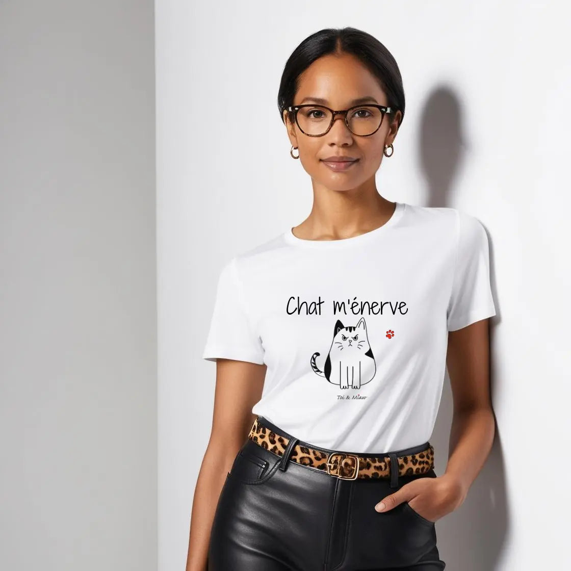 Tee-shirt Femme "Chat m'énerve" Toi & Miaw